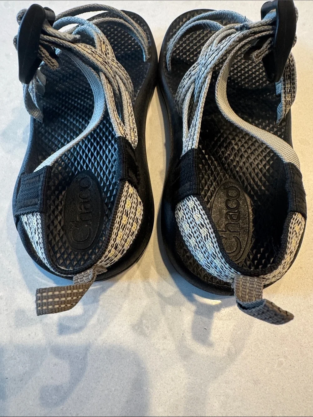 Chaco Kids Black Sandals with Light Gray Straps